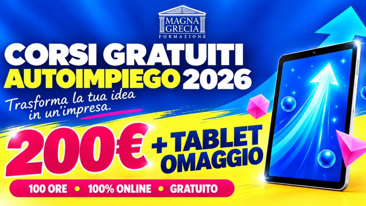 Corsi Autoimpiego 2026 Gratis: 200 € e Formazione Online Copia